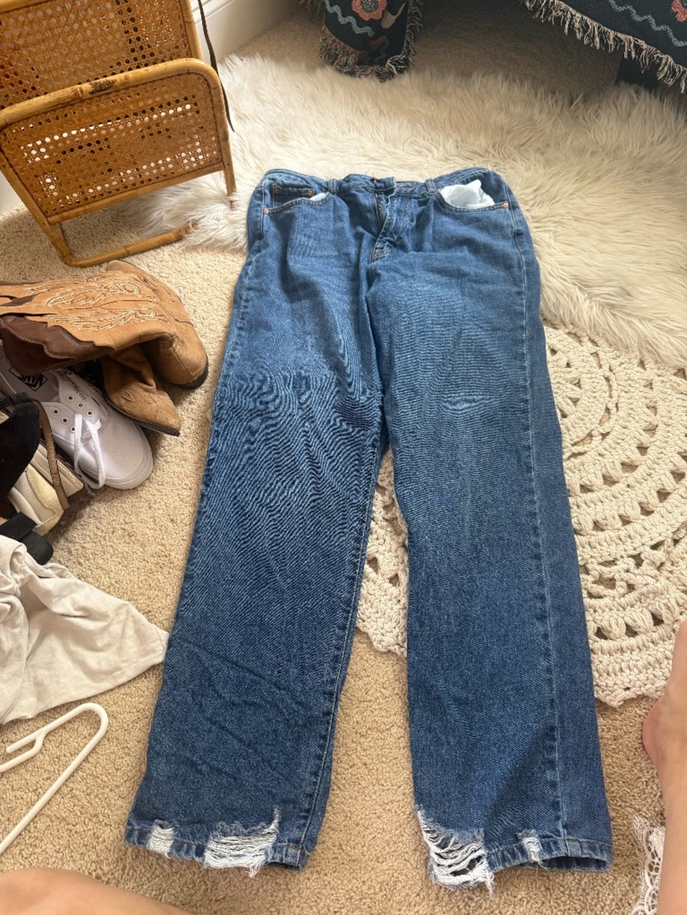 Sincerely Jules Straight Leg Jeans 13/31 Distressed Hem